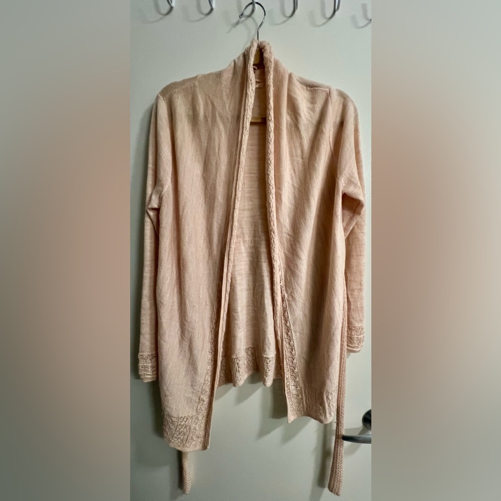 Knitted & Knotted | Women's Cream Cardigan with Tie - Picture 10 of 10